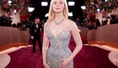 Elle Fanning at the 83rd Annual Golden Globes on January 11, 2026 in Beverly Hills, California. (Christopher Polk/2026GG/Penske Media via Getty Images)