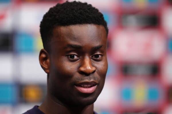 England’s Marc Guehi during a press conference at Wembley (John Walton/PA)