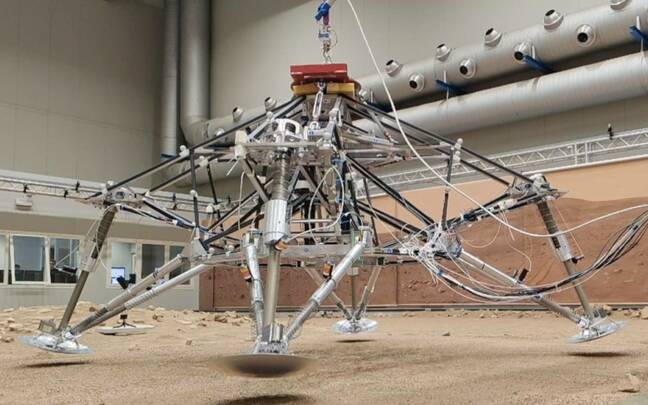 ExoMars Lander Testing (pic: Thales Alenia Space/ALTEC) ExoMars Lander Testing (pic: Thales Alenia Space/ALTEC)