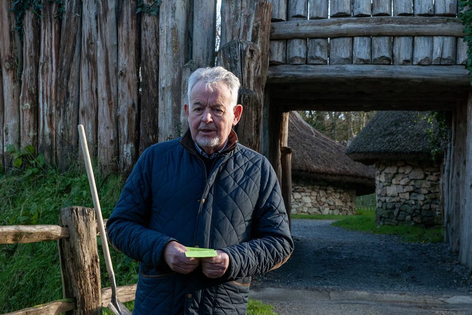 Adrian Doyle speaking at the tree planting memorial for the late Arthur J. Murphy ceremony at the Ringfort entrance in the Irish National Heritage Park on Friday. Pic: Jim Campbell