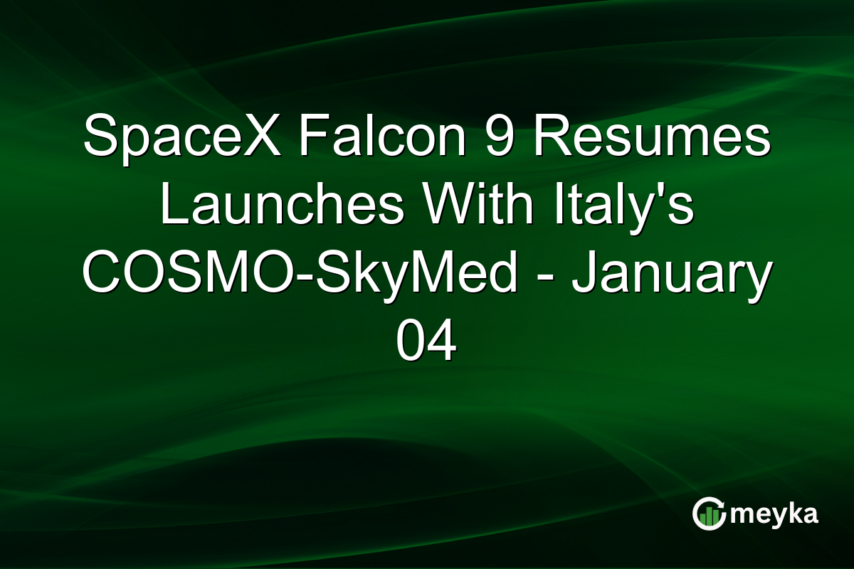 SpaceX Falcon 9 Resumes Launches With Italy's COSMO-SkyMed - January 04