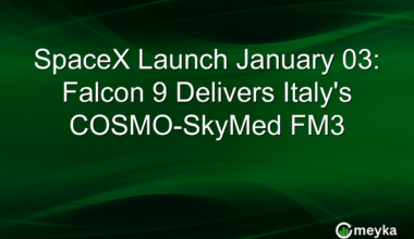 SpaceX Launch January 03: Falcon 9 Delivers Italy's COSMO-SkyMed FM3