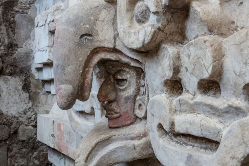The owl sculpture sits above the entrance to the antechamber.