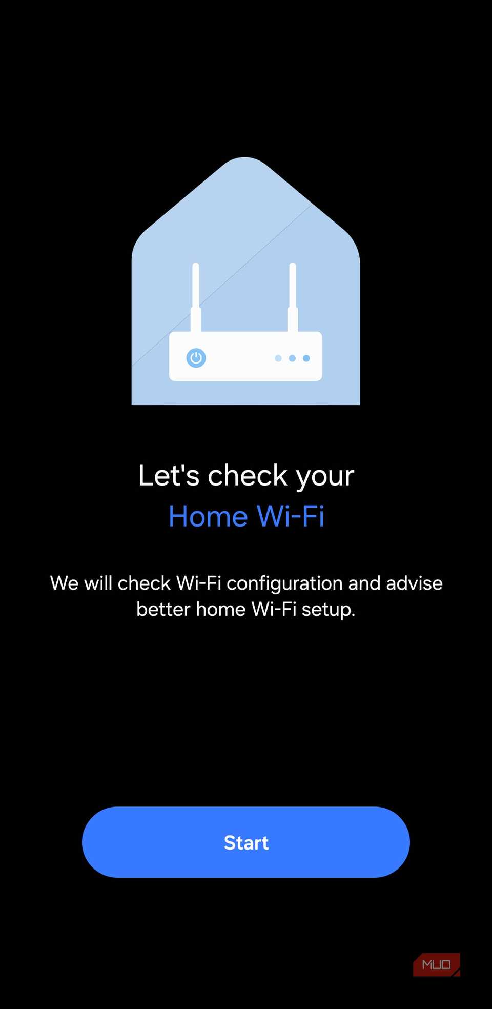 Home Wi-Fi test on Samsung phone
