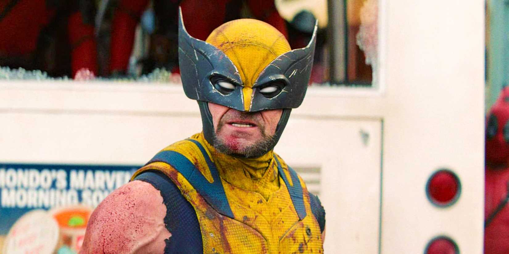 Hugh Jackman As Wolverine In Full Suit And Helmet Growling In Deadpool & Wolverine
