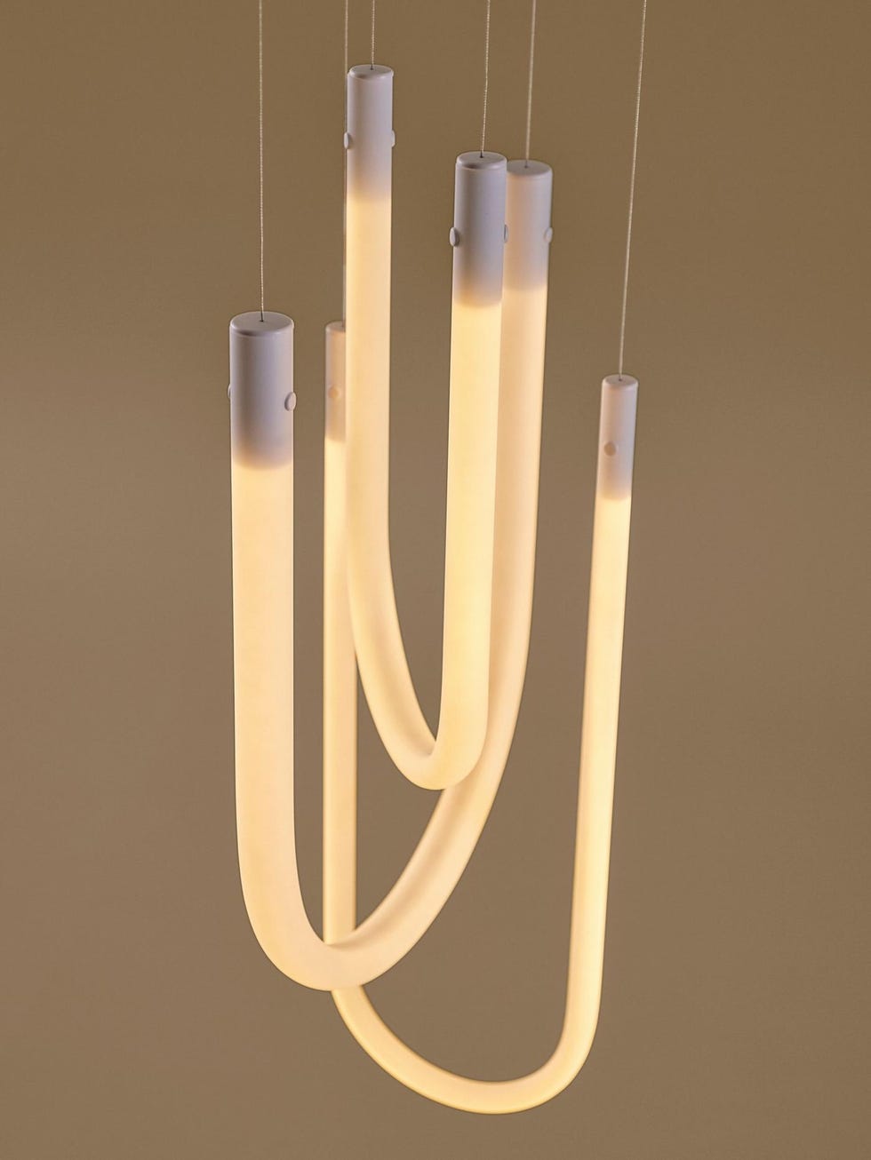 modern pendant light fixture with elongated tubes