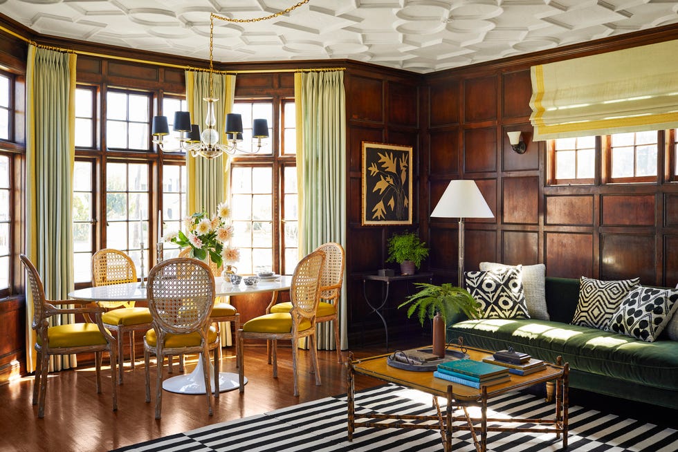 Retro vs Vintage the dining and keeping rooms plaster honeycomb ceiling is an elmer grey signature