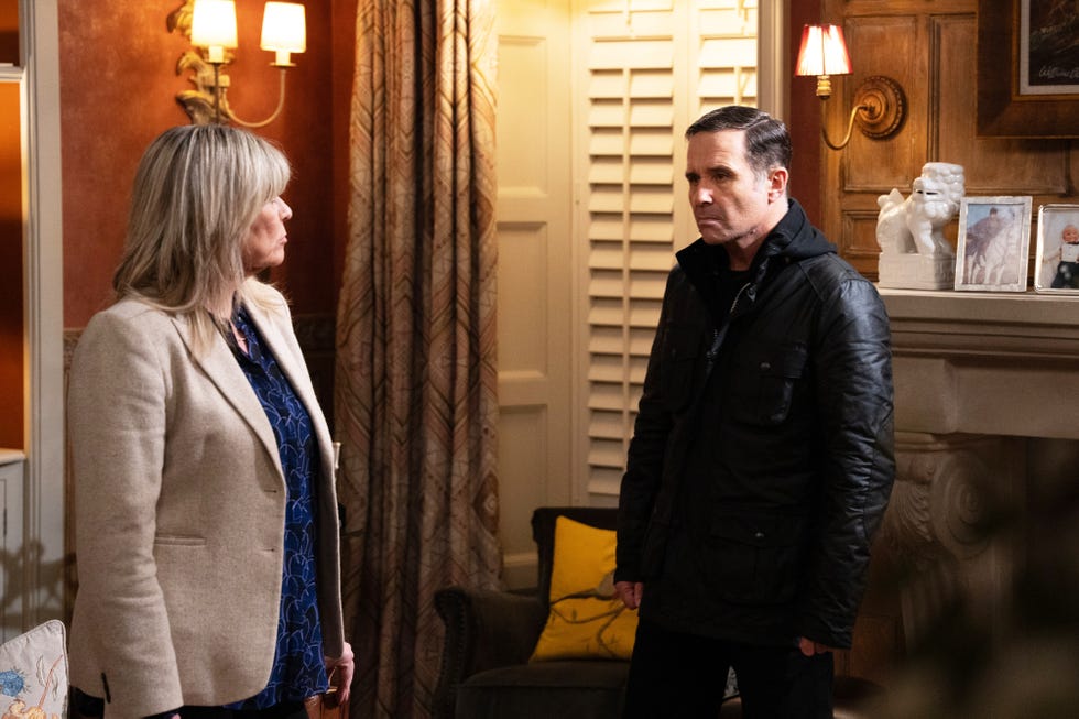 EMBARGOED UNTIL 20/01/2026 00:01 Kim Tate, Graham, Emmerdale kim tate, graham, emmerdale