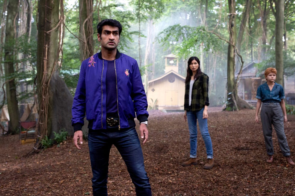 kumail nanjiani as kingo, gemma chan, lia mchugh, eternals