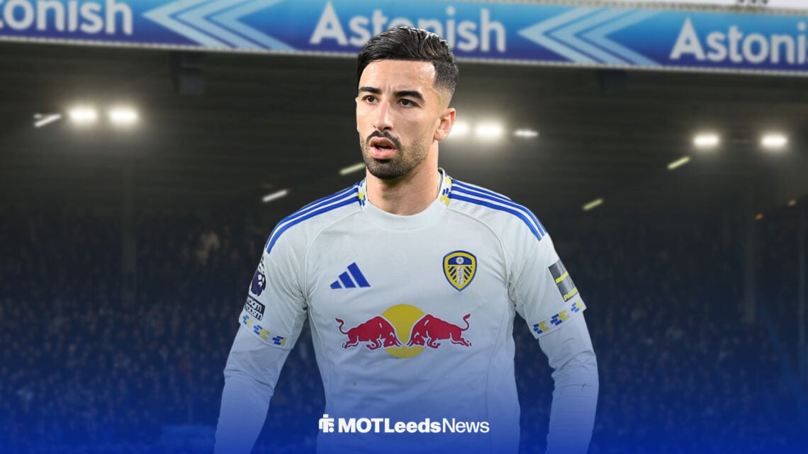 Mohamed Amoura in a Leeds shirt at Elland Road