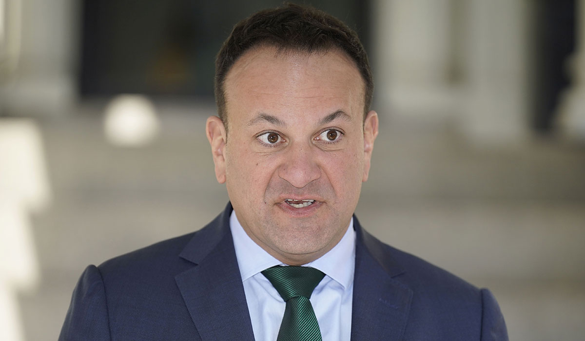 Taoiseach Leo Varadkar speaking to the media at Blair House in Washington DC, during his visit to the US for St Patrick's Day. Picture date: Sunday March 17, 2024.