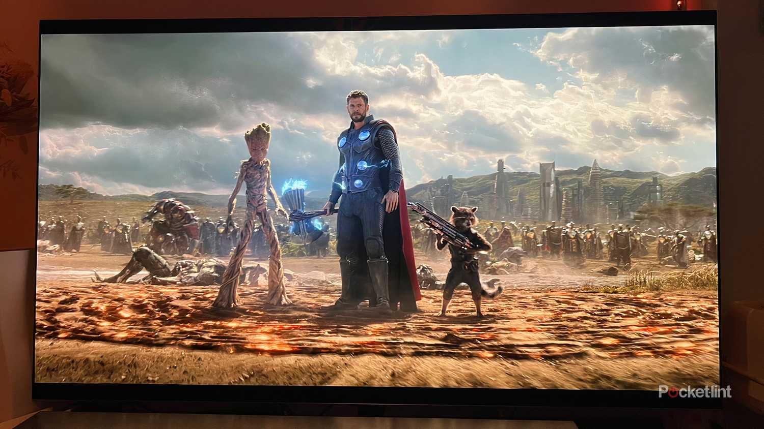 A Marvel movie on an LG G4 OLED TV.
