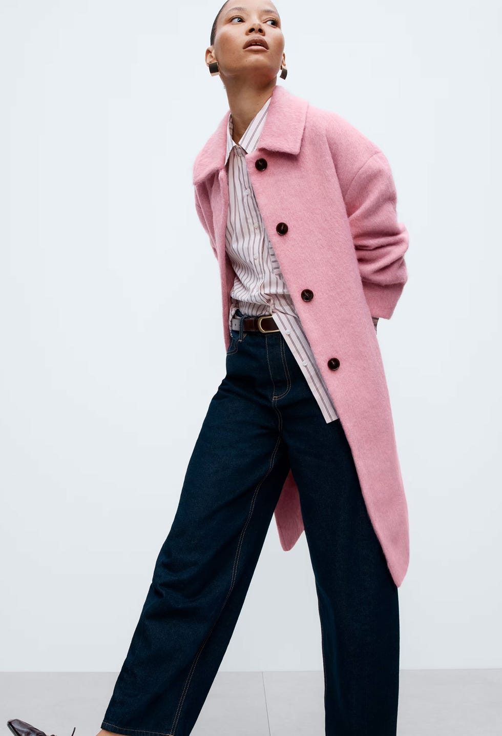 M&S pink coat m&s pink coat