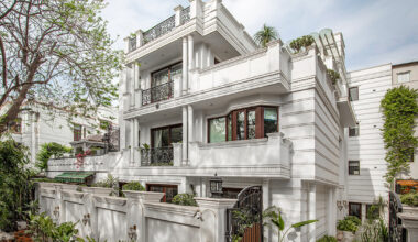mayfair garden residence is defined by textures and light in india