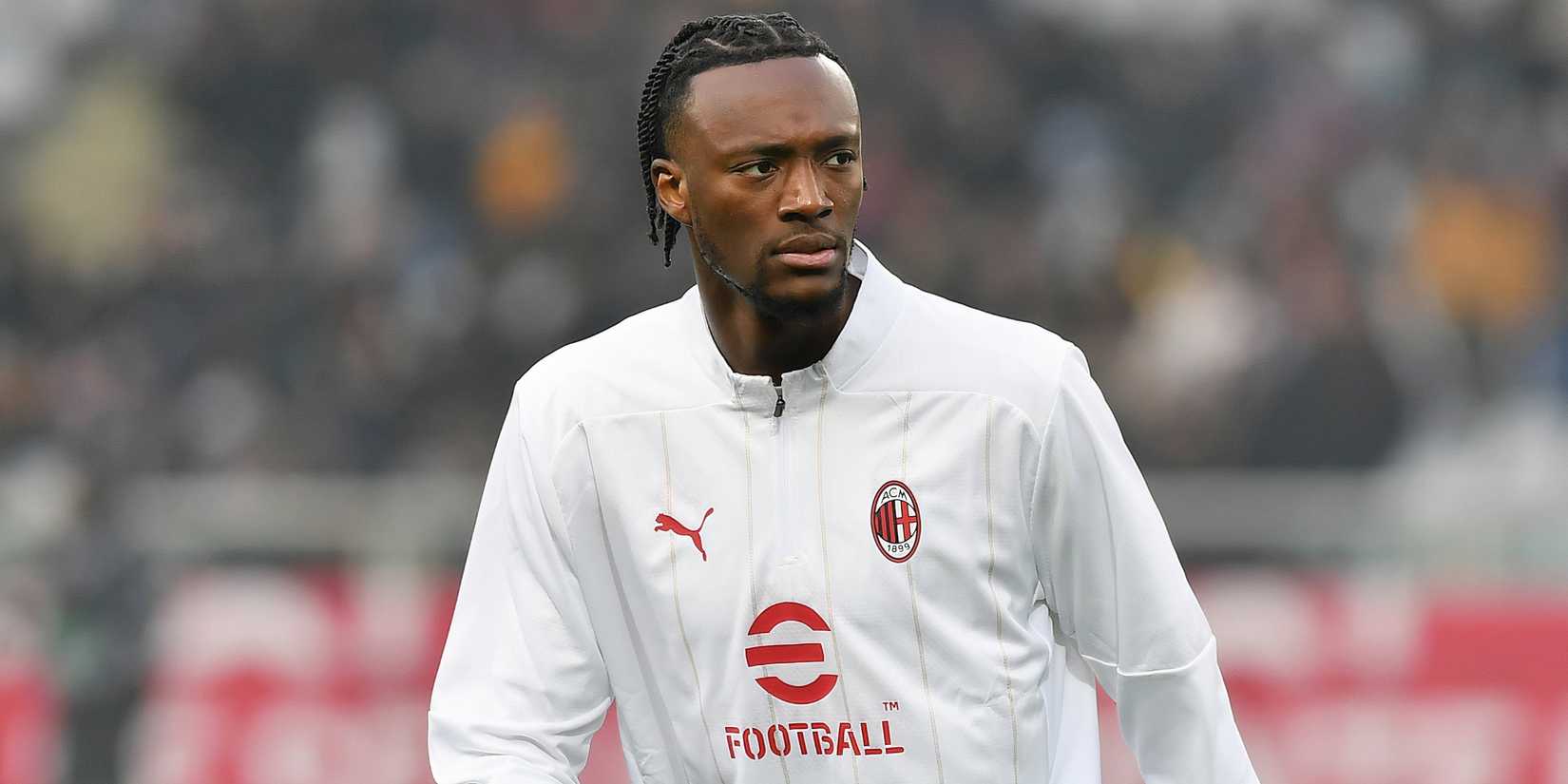 Tammy Abraham during a pre-match warm-up at AC Milan