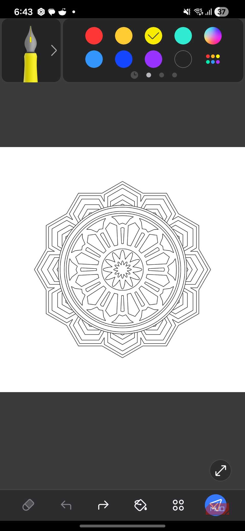 PENUP drawing edit on Galaxy phone