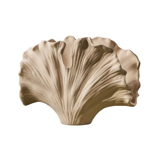 Anthropologie, Ginkgo Cream Ceramic Vase