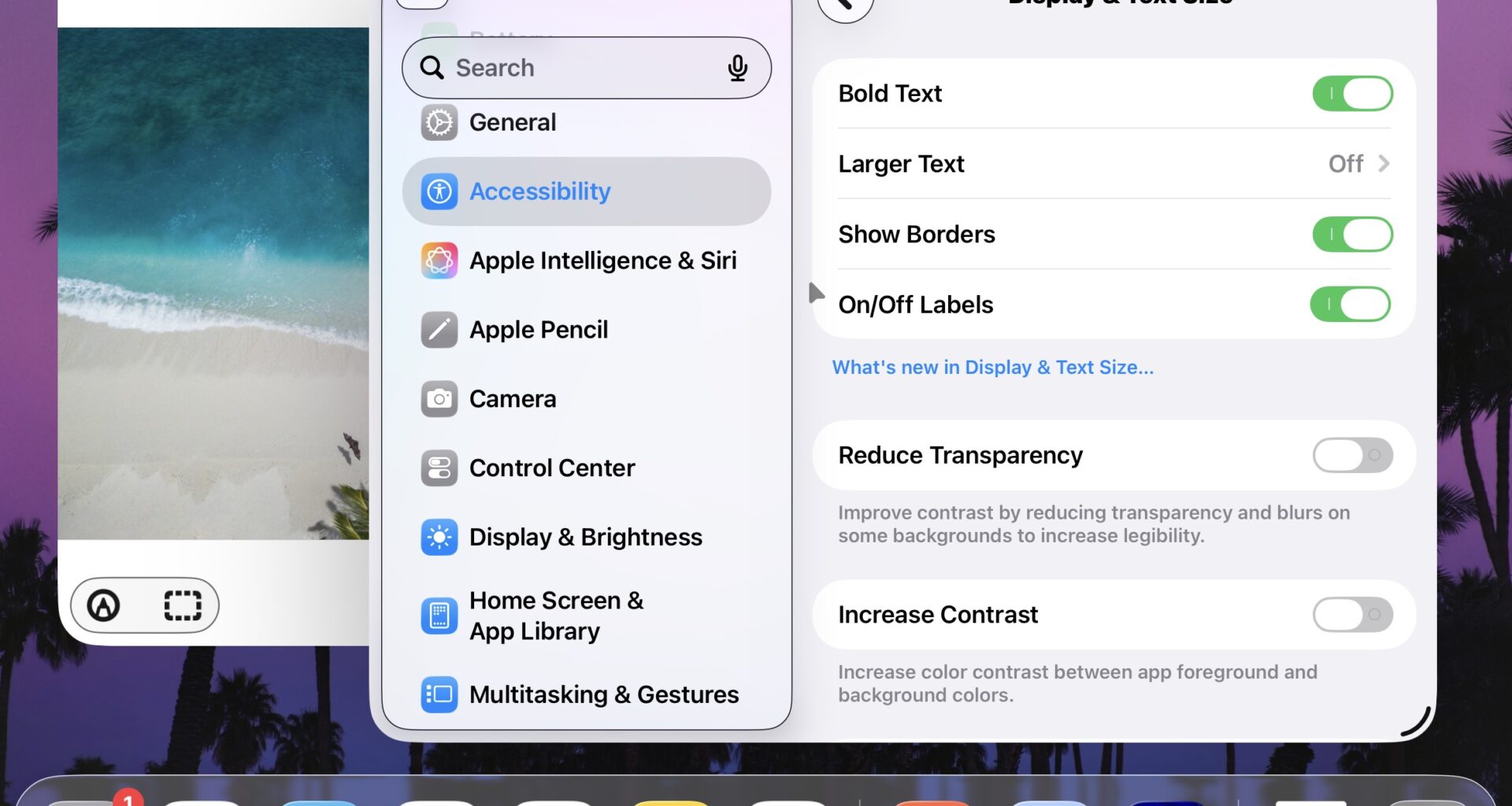Use “Show Borders” to Clarify Liquid Glass UI on iPadOS 26 & iOS 26