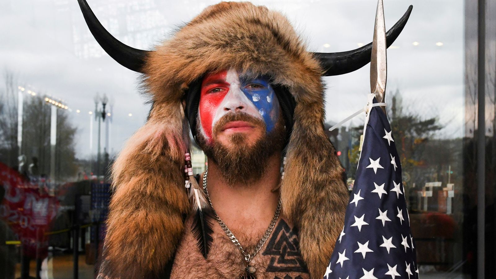 The 'QAnon Shaman' has turned his back on Donald Trump. Pic: Reuters