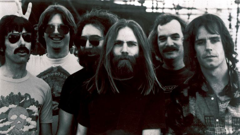 (L-R) Grateful Dead's Mickey Hart, Phil Lesh, Jerry Garcia, Brent Mydland, Bill Kreutzmann and Bob Weir. Pic: AP