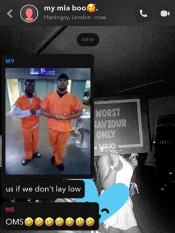 A screenshot of a Snapchat message sent by Bradshaw-McKoy. Pic: Met Police 