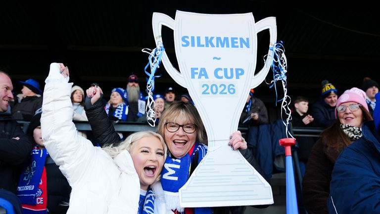 Macclesfield fans before kick-off. Pic: PA