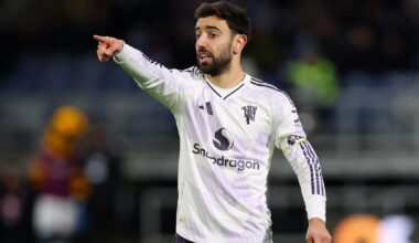 Bruno Fernandes playing for Manchester United against Burnley on 7 January 2026.  Pic: Reuters