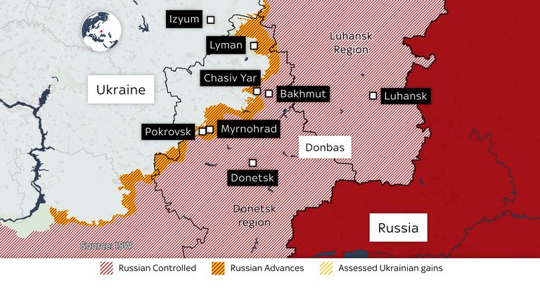 Map showing how the war in Ukraine is progressing
