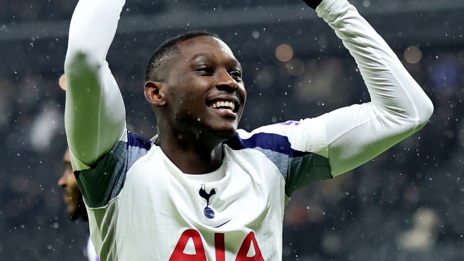 Randal Kolo Muani celebrates after giving Spurs a 1-0 lead