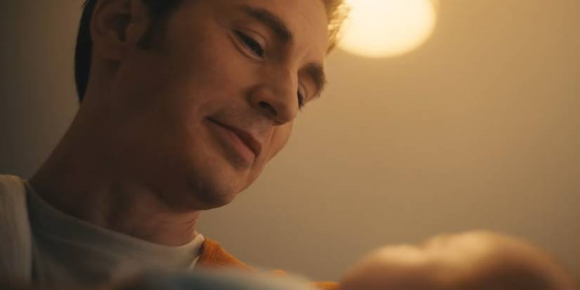 Steve Rogers in Avengers: Doomsday smiling down at a baby