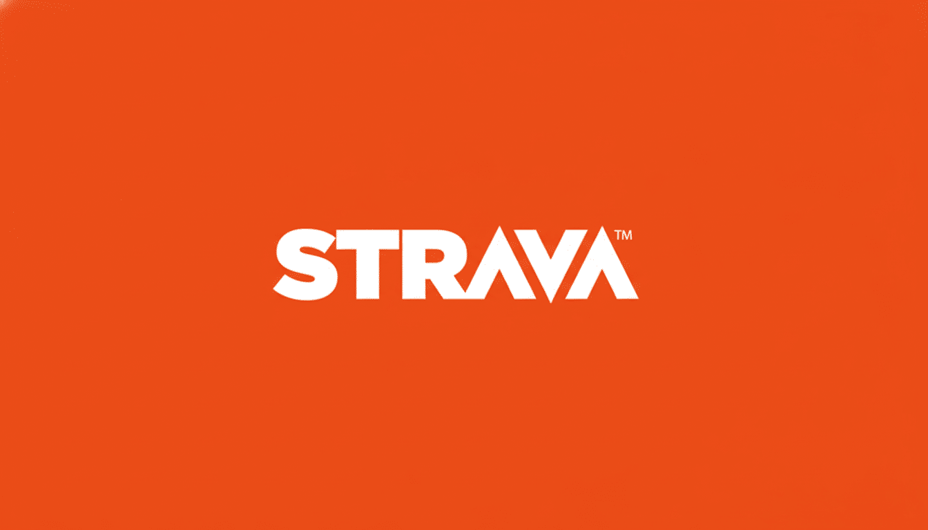 The Strava logo, featuring the word STRAVA in bold white capital letters with a small TM superscript, centered on a solid orange background, resized to a 16:9 aspect ratio.