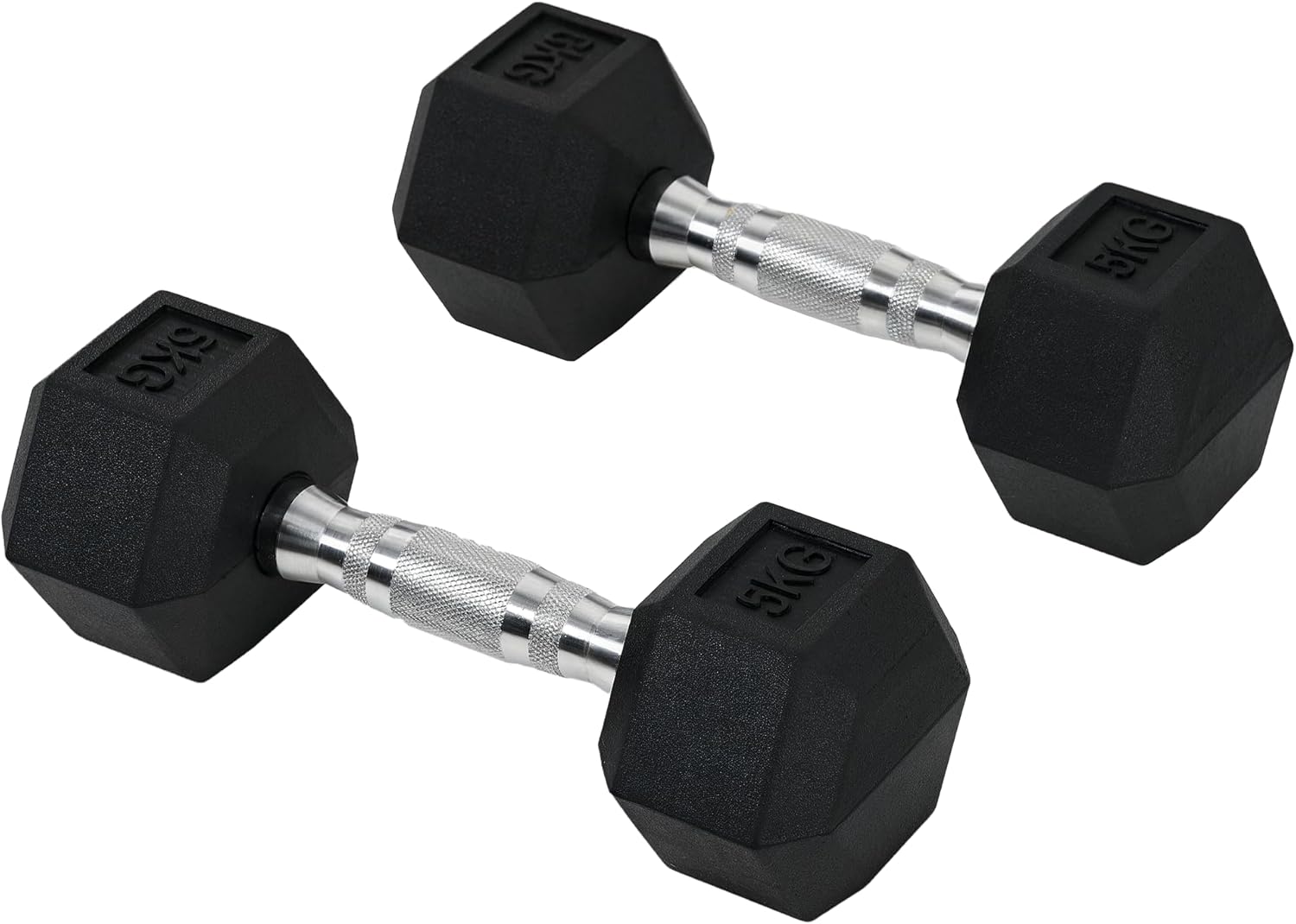 Homcom Rubber Hex Dumbbell Set 2x4kg/2x5kg/2x6kg/2x8kg/2x10kg Anti-Rolling Free Weights Dumbbells Pair With Knurled Grip for Home Gym Strength Training Exercise
