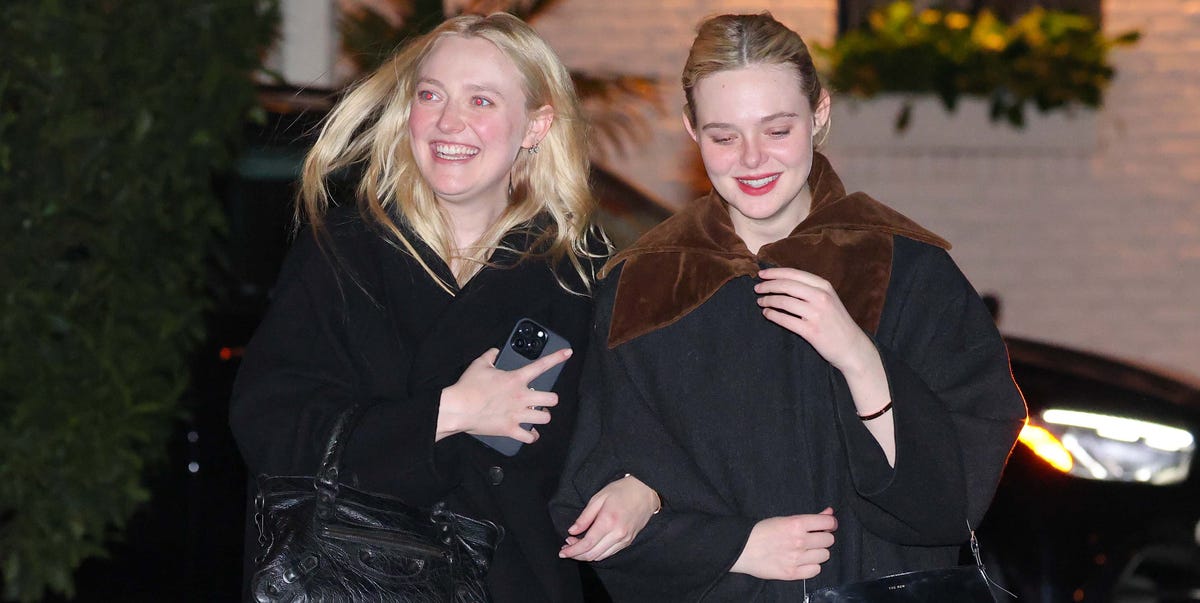 Elle and Dakota Fanning Step Out in All-Black Winter Outfits