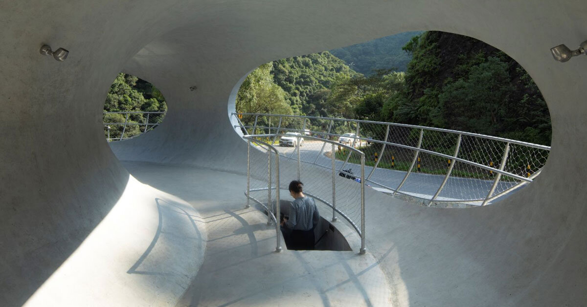 concrete ring by HCCH studio shapes cycling rest pavilion in china