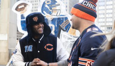 Bears QB Caleb Williams celebrated in 'Iceman' sculpture ahead of playoff game against the Rams