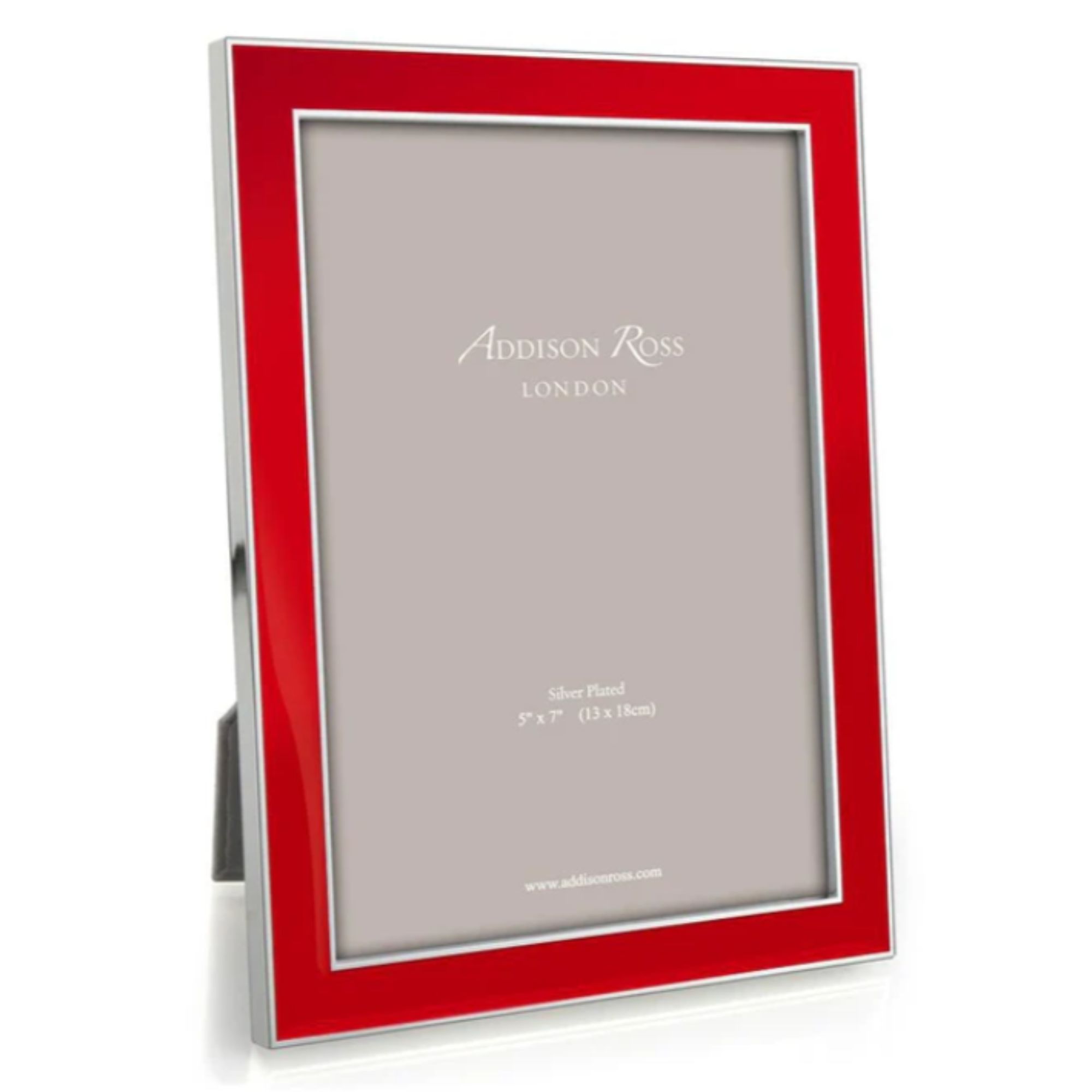 Red Enamel &amp; Silver Frame