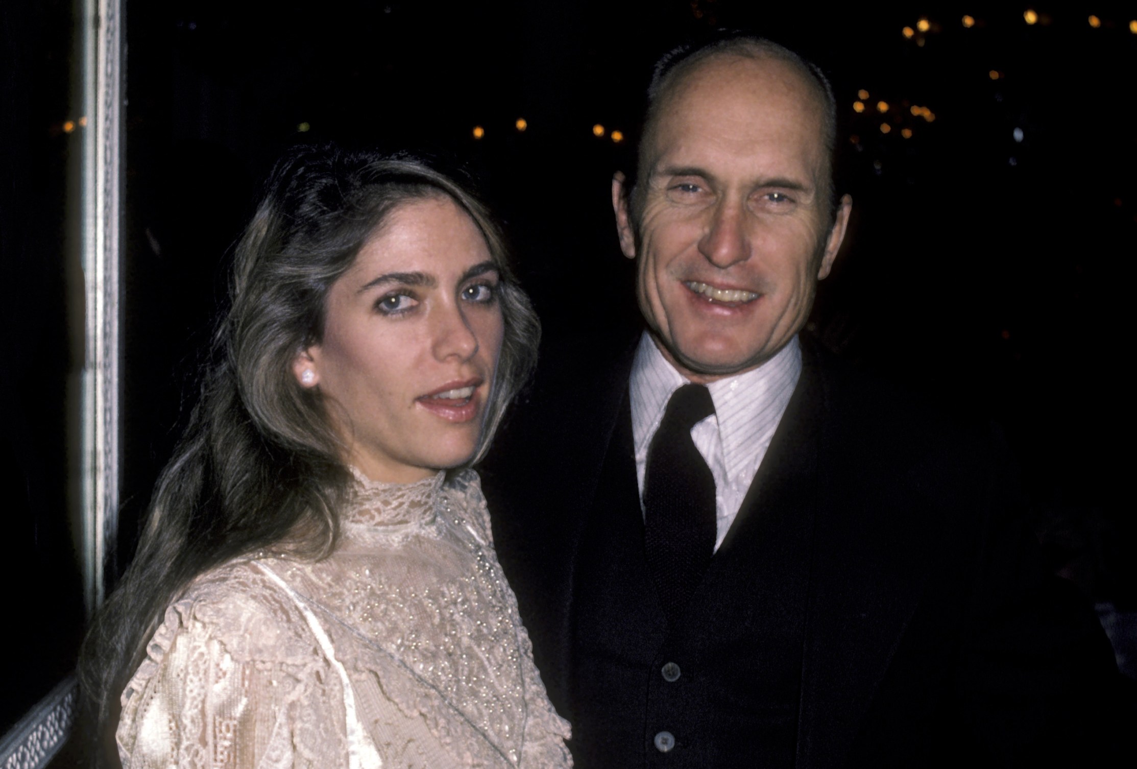 Gail Youngs and Robert Duvall posing at "The Real Thing" Broadway Opening Night After Party.