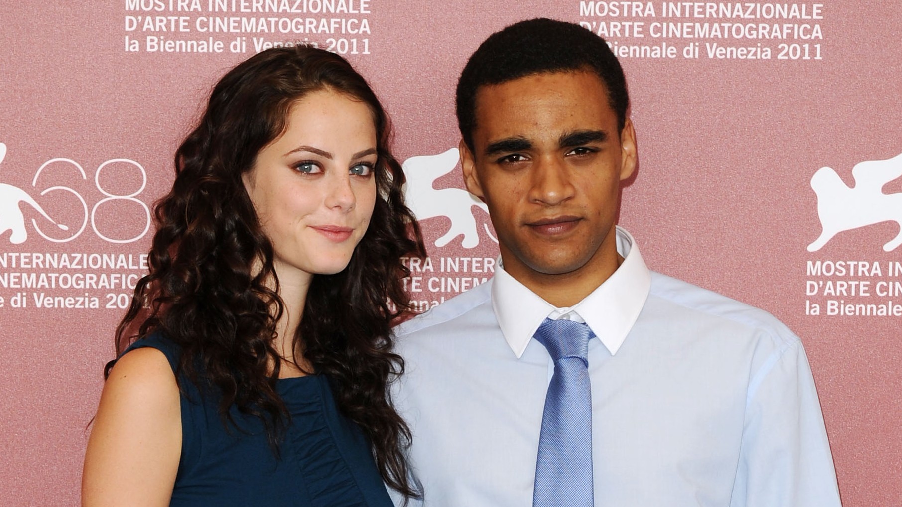 Kaya Scodelario and James Howson at the 'Wuthering Heights' photocall at the 68th Venice Film Festival.