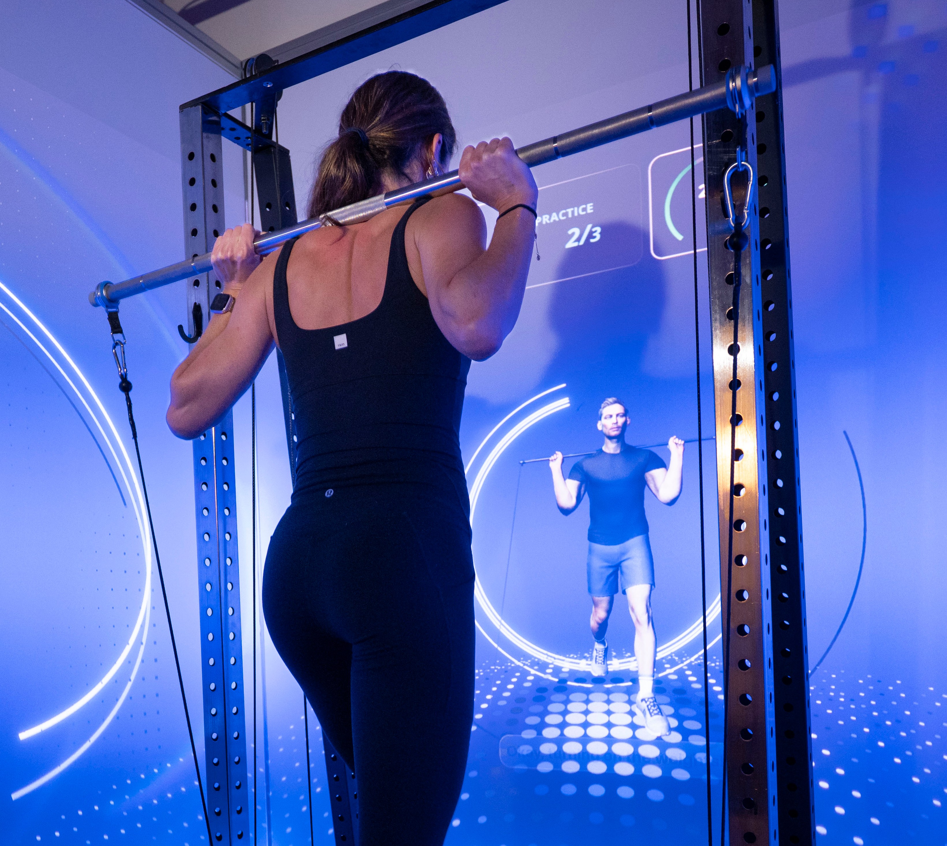 Journalist Lucy Gornall tests out CoachCube, an AI-powered personal training cube.