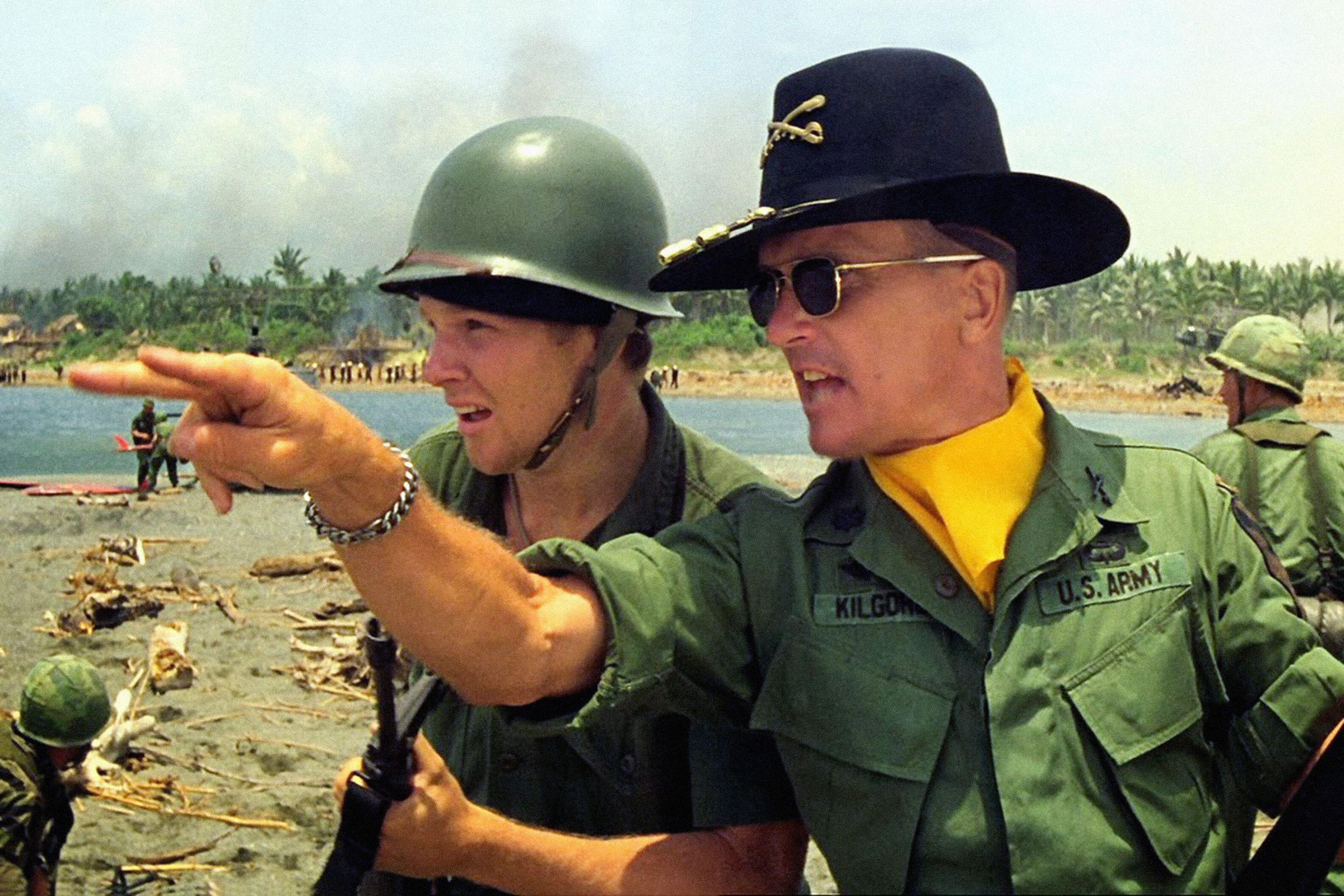 Robert Duvall as Lieutenant Colonel Bill Kilgore and Timothy Bottoms as Lance B. Johnson from the film "Apocalypse Now".