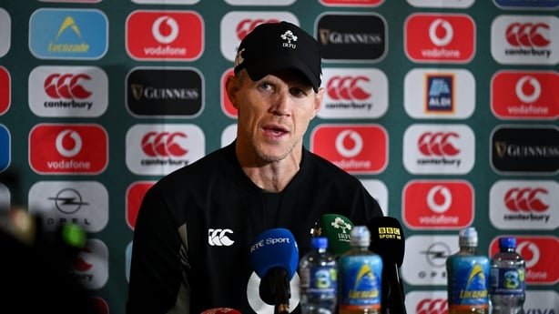 1 February 2026; Assistant coach Simon Easterby during an Ireland Rugby media conference at The Campus in Quinta do Lago, Portugal. Photo by Brendan Moran/Sportsfile