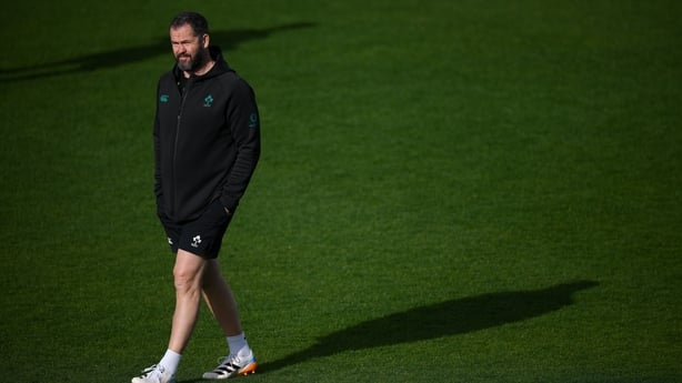 2 February 2026; Head coach Andy Farrell during an Ireland Rugby squad training session at The Campus in Quinta do Lago, Portugal. Photo by Brendan Moran/Sportsfile