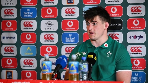 1 February 2026; Dan Sheehan during an Ireland Rugby media conference at The Campus in Quinta do Lago, Portugal. Photo by Brendan Moran/Sportsfile
