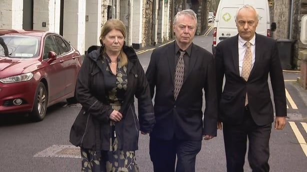 Vivienne's parents Lilly and Dermot with their solicitor Robert Bourke from HOMS assist 