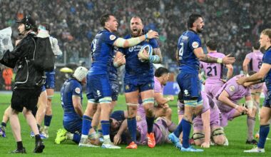 Italy hold out to beat Scots under Rome downpour