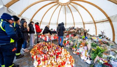 Memorial for Swiss bar fire victims goes on fire