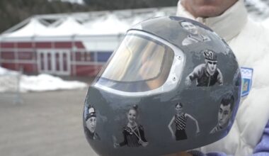 Helmet shows athletes killed in Ukraine war