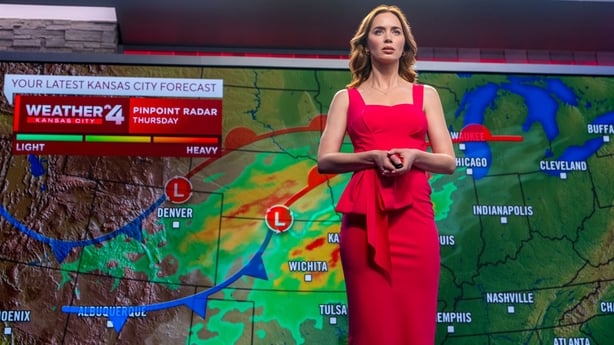 Emily Blunt gives the weather in Disclosure Day
