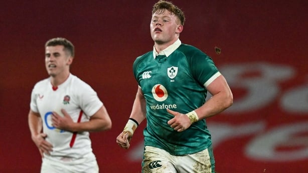 6 February 2026; Bryn Ward of Ireland XV during the representative fixture rugby union match between Ireland XV and England A at Thomond Park in Limerick. Photo by Ramsey Cardy/Sportsfile