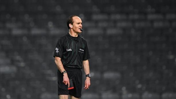 19 December 2020; Referee David Coldrick during the GAA Football All-Ireland Senior Championship Final match between Dublin and Mayo at Croke Park in Dublin. Photo by Piaras Ó Mídheach/Sportsfile